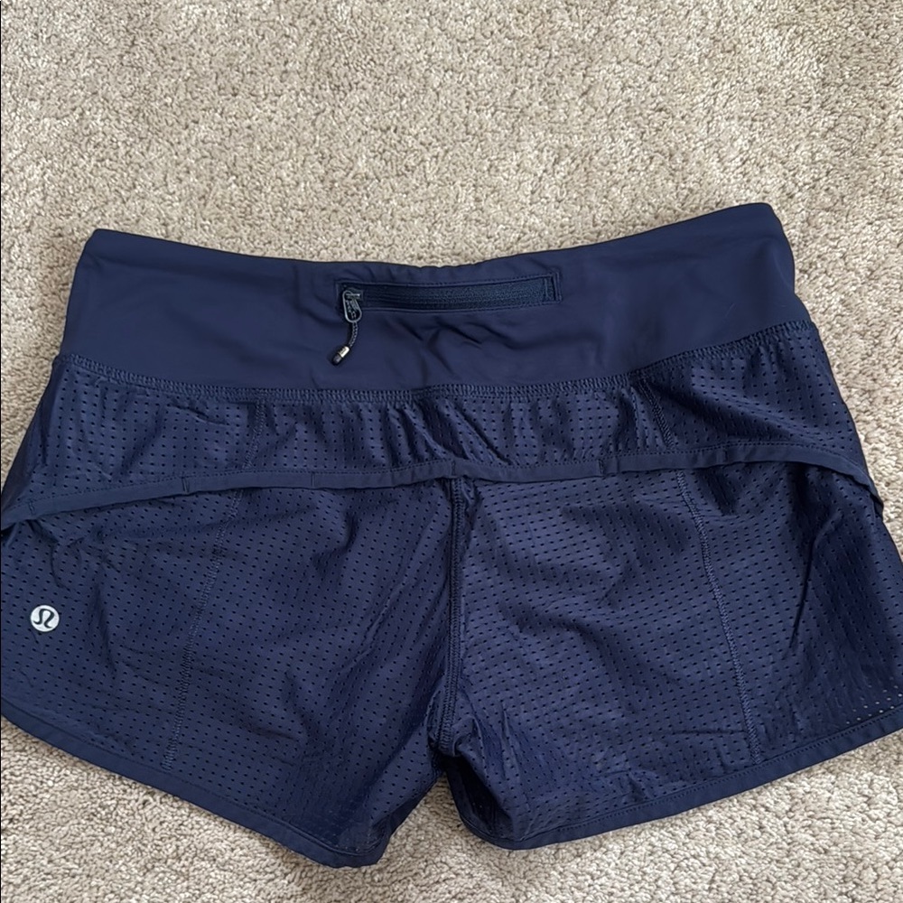 lululemon athletica Women's Navy Speed shorts mesh